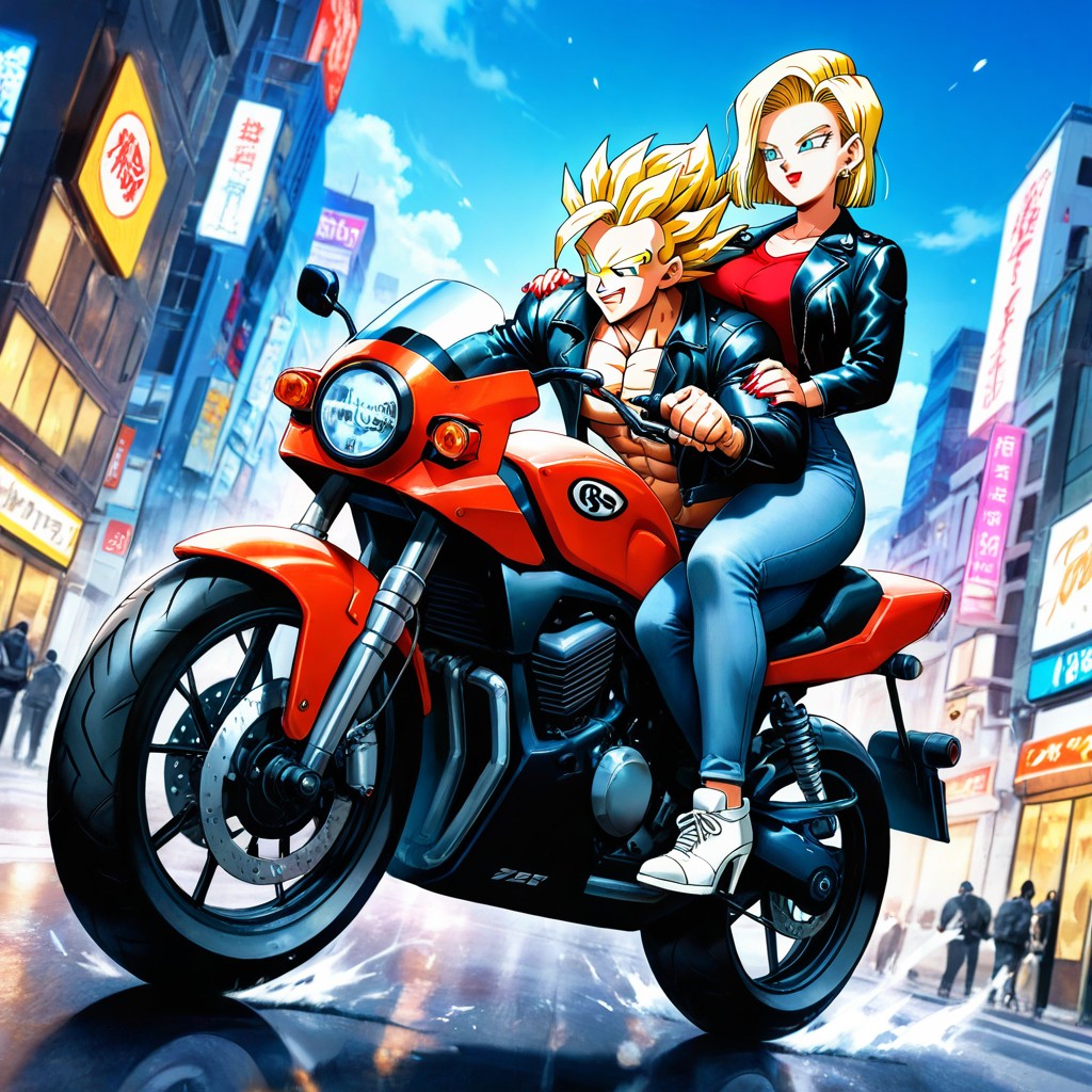 Red Lipstick, Perfect Image, Riding A Motorcycle Hentai AI Porn