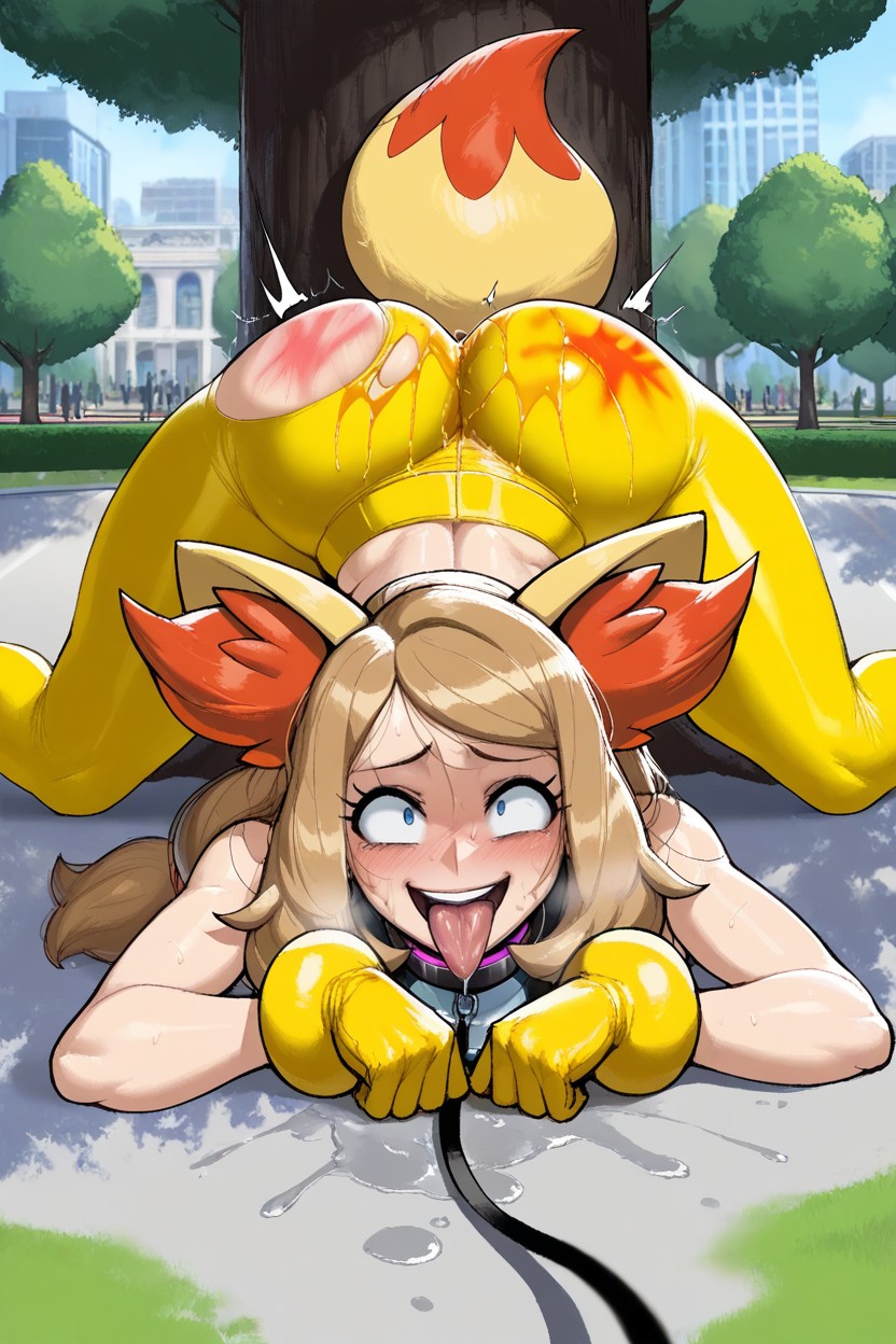 Is Very Excited, Cross-eyed, Wears Fennekin Tail Hentai IA