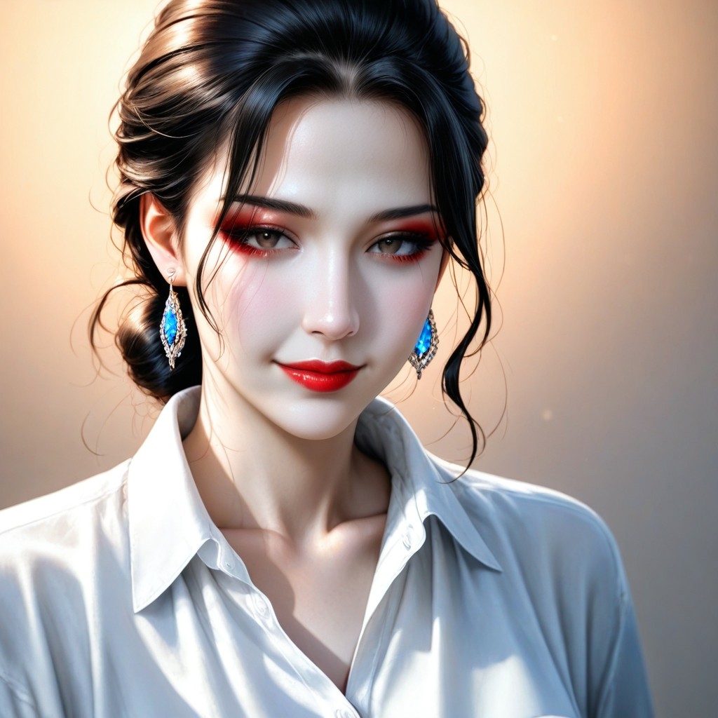 Slight Smile, Black Hair, Girl Hentai AI Porn