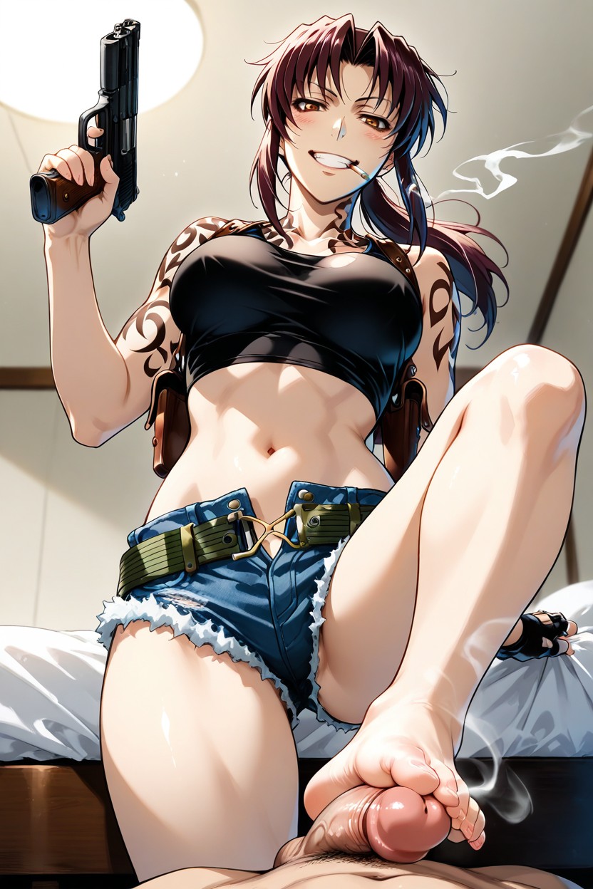 Rokurō Okajima, Revy Standing, Grinning Hentai AI Porn