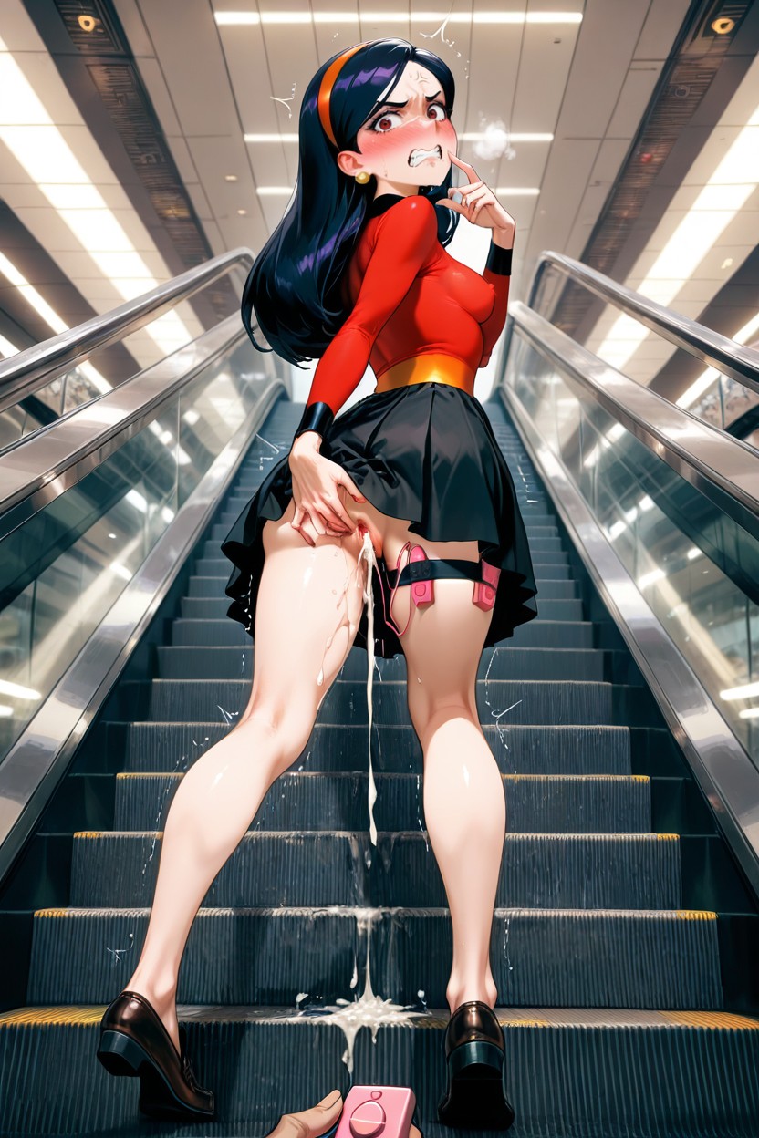 Knee Together Feet Apart, Detailed Finger, Full Body Cum Hentai AI Porn