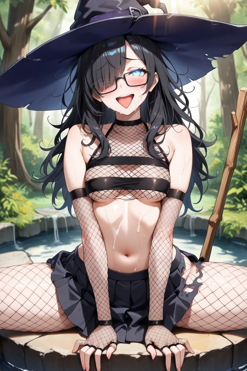 Show Pubis, Smile, Long Hair Hentai IA