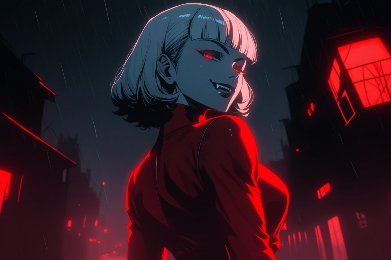 White Hair, Steamy, Rear View Hentai AI Porn