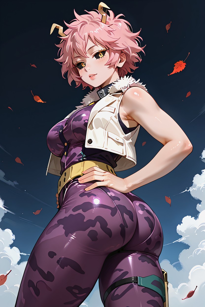 Ultra Detailed, Rounded Breast, Unruly Pink Hair That Is Slightly Darker Than Her Skin Hentai AI Porn