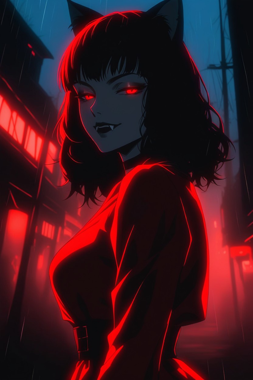 Rim Lighting, Standing, Red Spider Lily Hair Ornament Hentai AI Porn