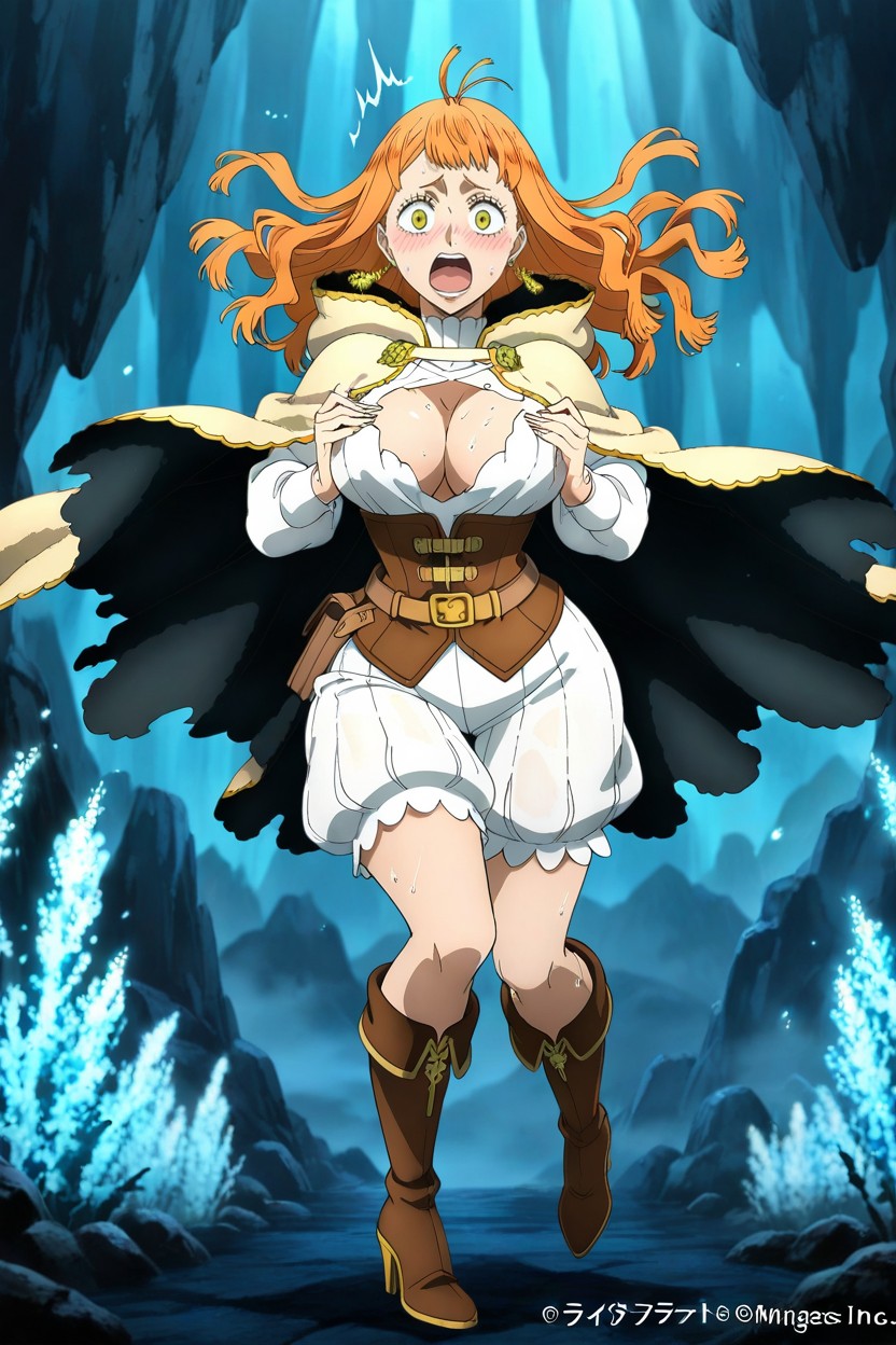 Official Style, She Wears Cream Or Off-white Bloomer-style With Ruffles, Torn Clothes Hentai AI Porn