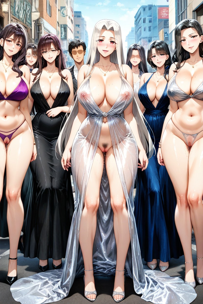 Slutty Escorts, Sluts, Revealing Slutty Silver Clothes Hentai AI Porn