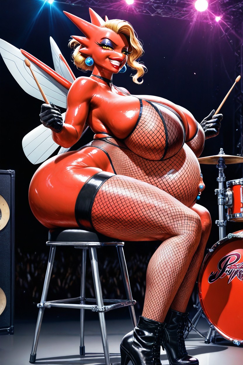 Happy, Rock Concert, Dry Matte Skin Hentai AI Porn