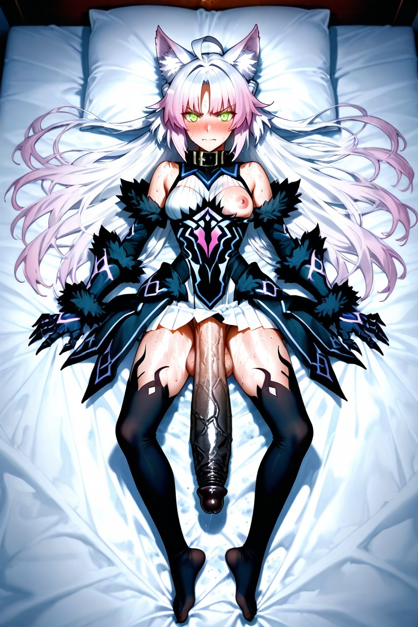 Only Her And The Bed, Black Penis, The Illustration Has A Hentai IA