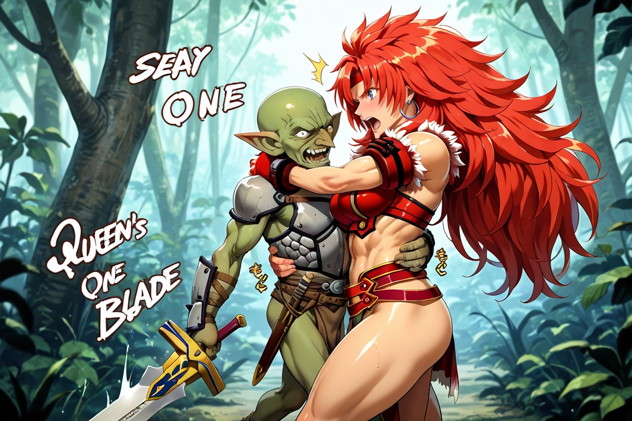Sword On Ground, Bald Goblin, Small Breasts Hentai AI Porn