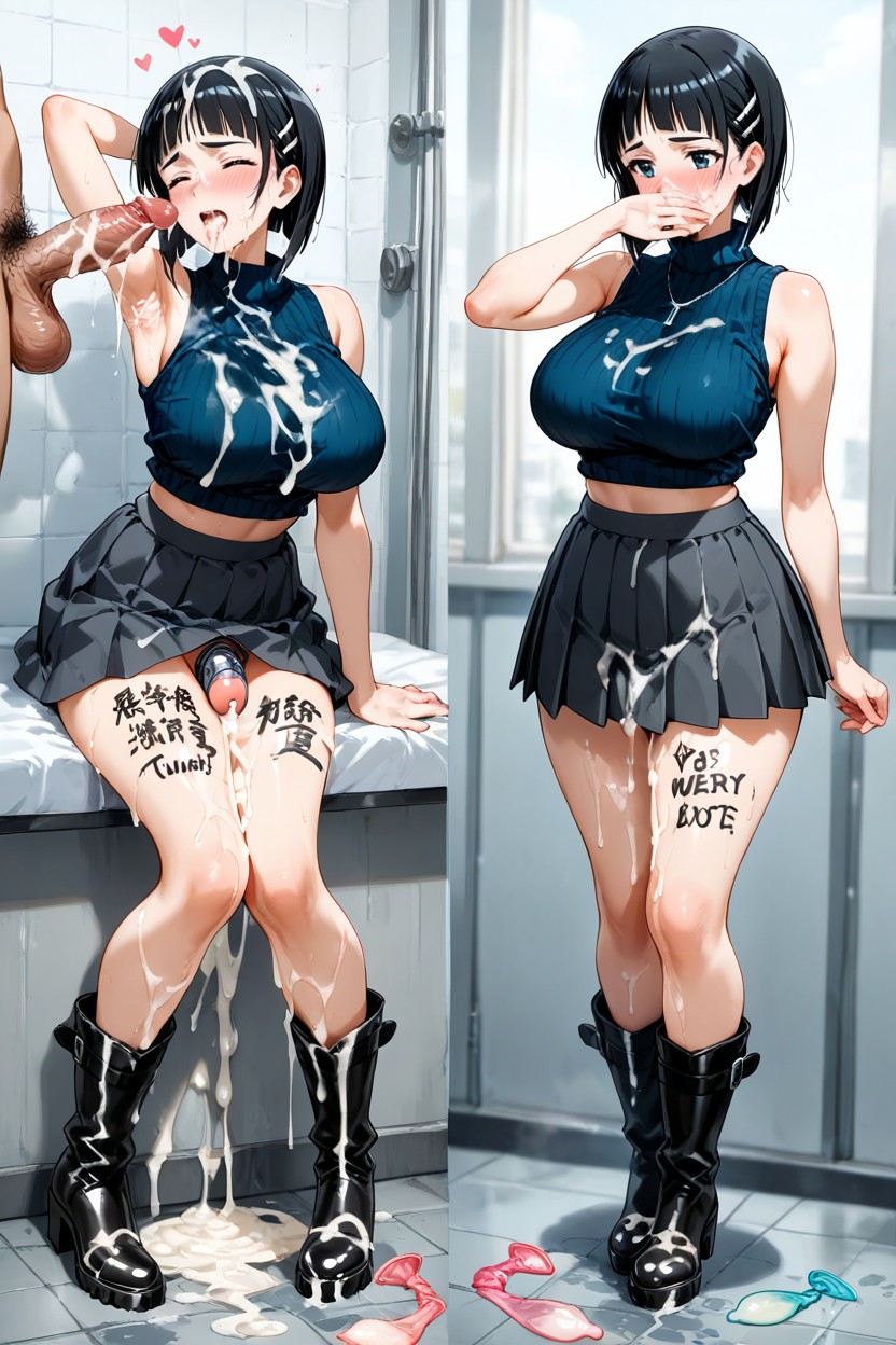 Cum On Mouth, Cock Chastisty Cage, Semen Soaked Boots Hentai AI Porn