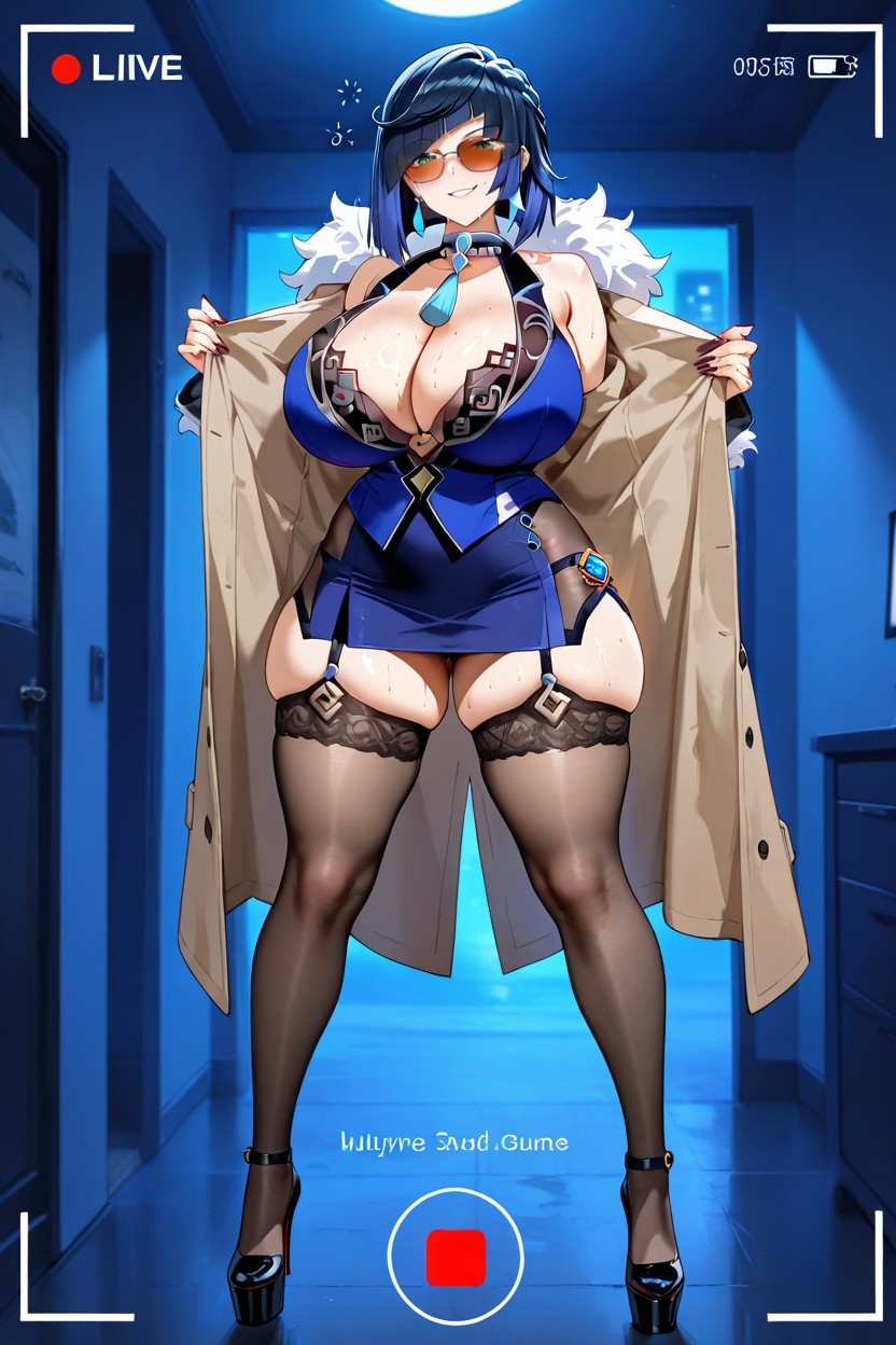 Police Uniform, Sexy Milf, Thick Thighs Hentai AI Porn