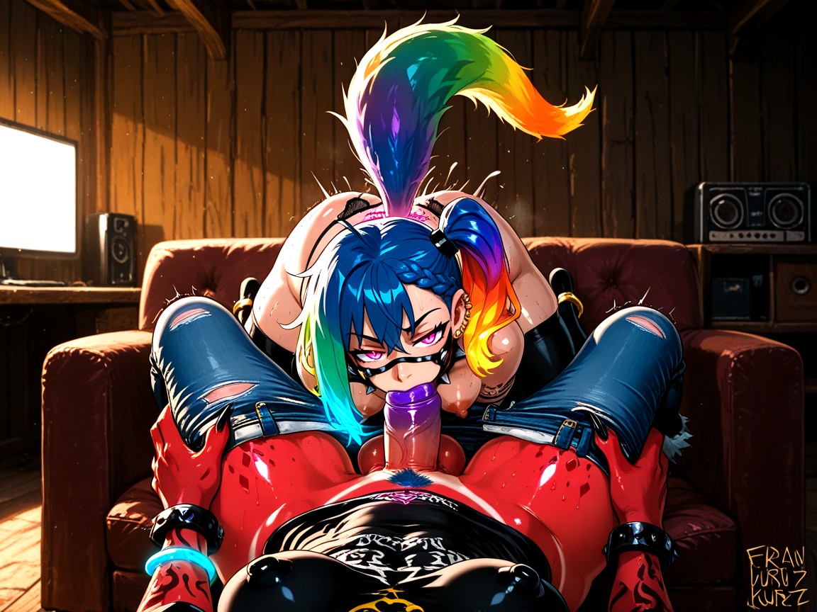 Bridled, Mounting, Self-blowjob Hentai AI Porn