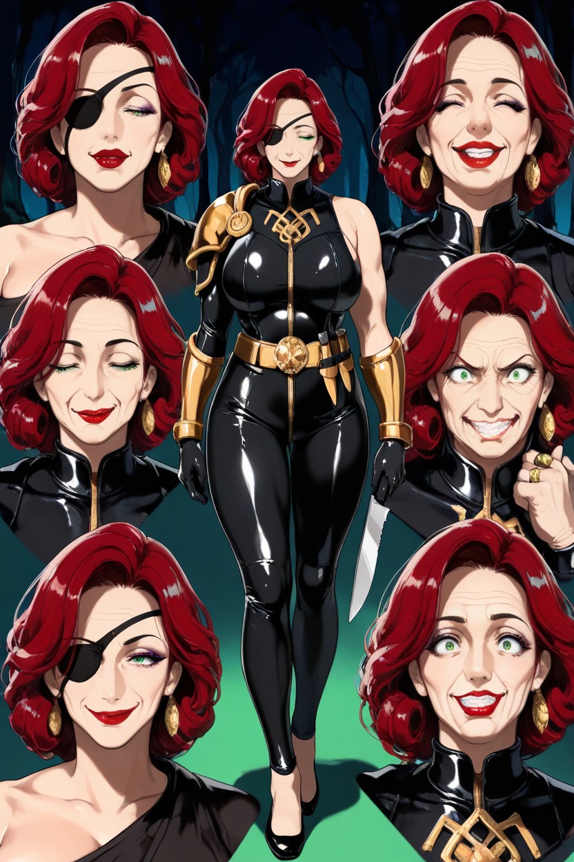 Ojos Verdes, Walking In A Dense Dark Forest Background, Evil Smile Hentai IA