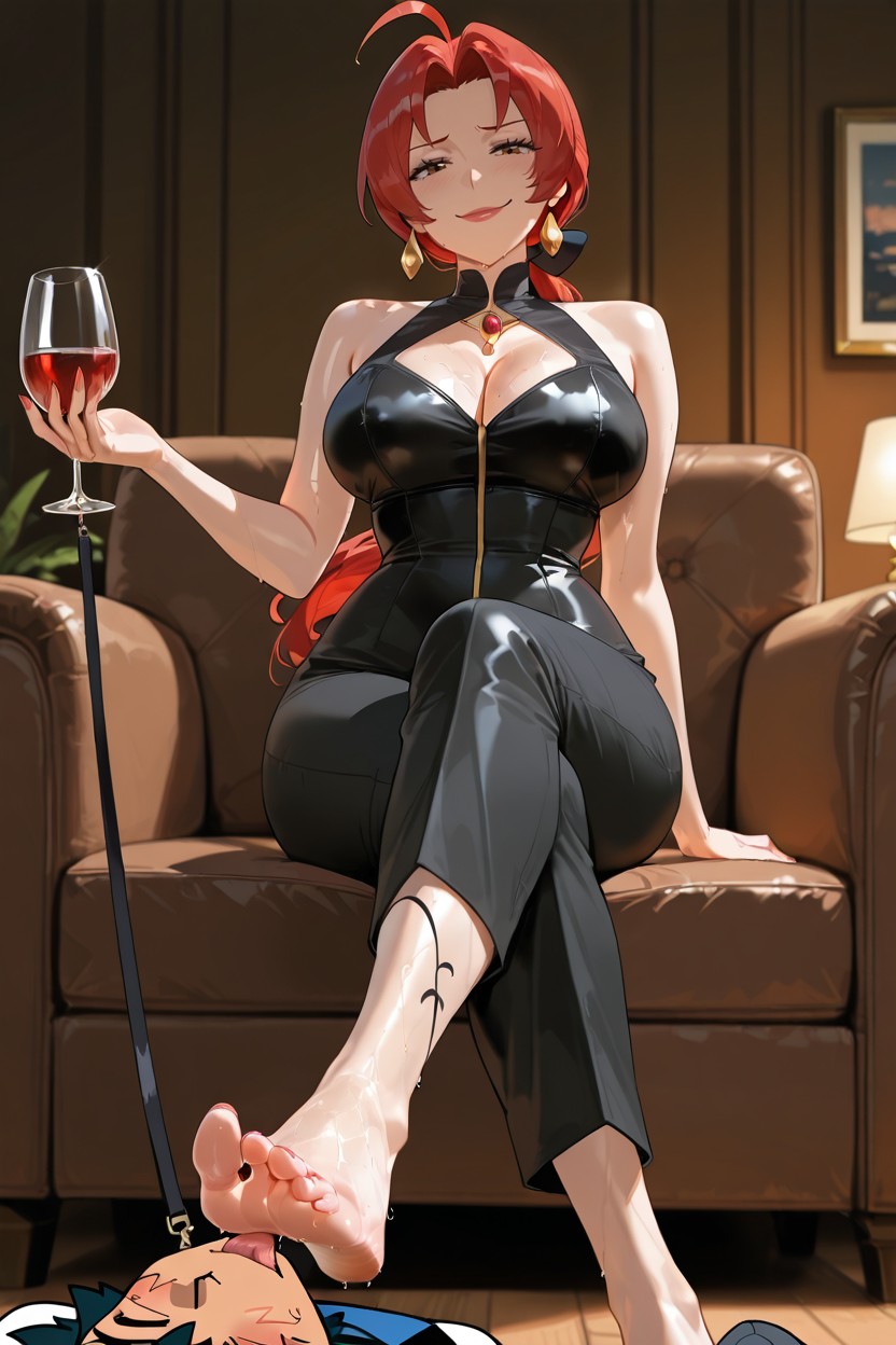 Deila Ketchum Holding A Glass Of, Foot Worship, Jewelry Hentai AI Porn