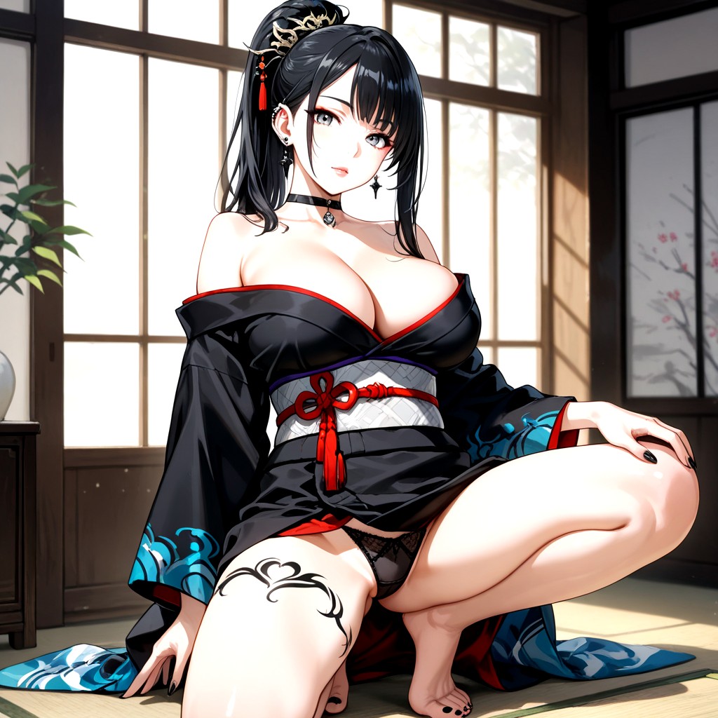 High Resolution, Bare Shoulders, Large Breasts Hentai AI Porn