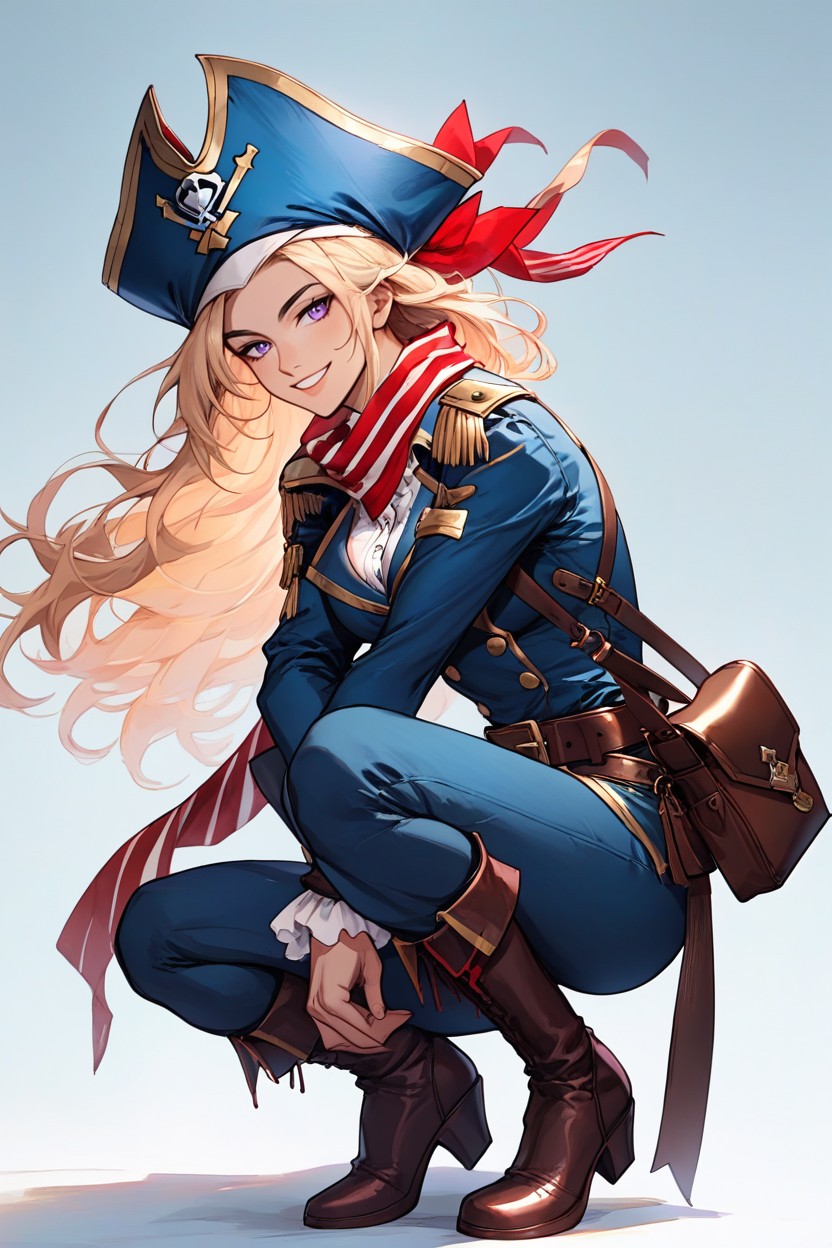 girl, Solo, Windswept Hair Hentai IA