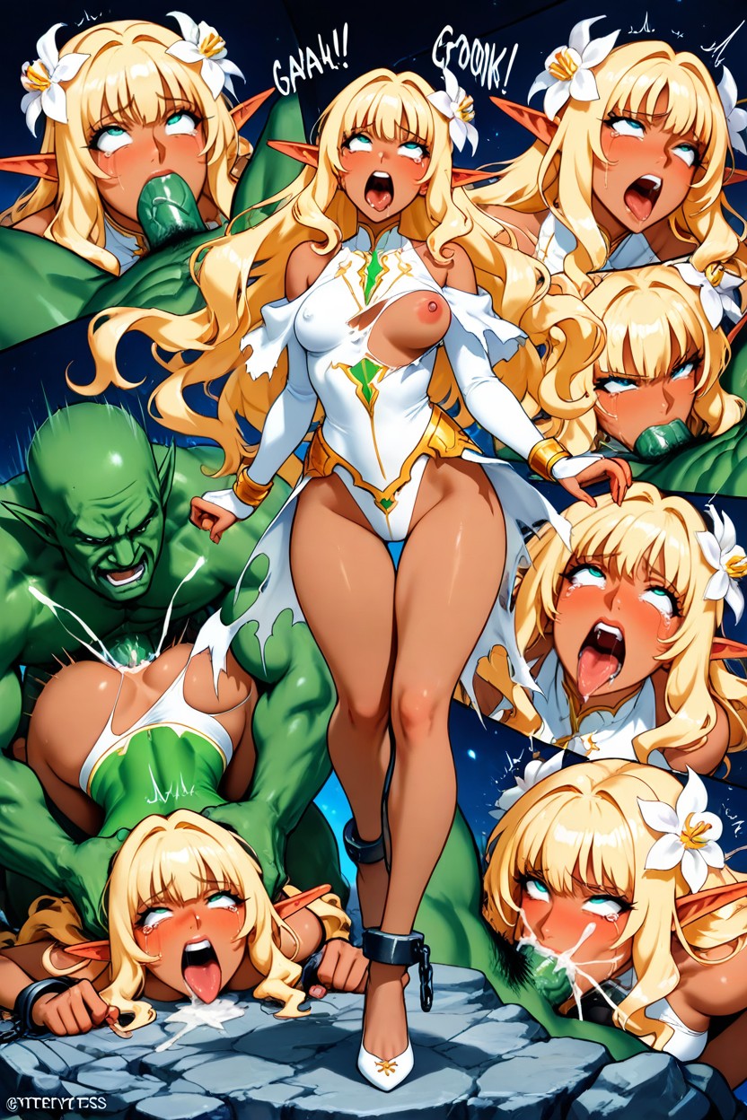 Grabbed Head, Masterfully Dynamic Linework, Sorprendida Hentai IA