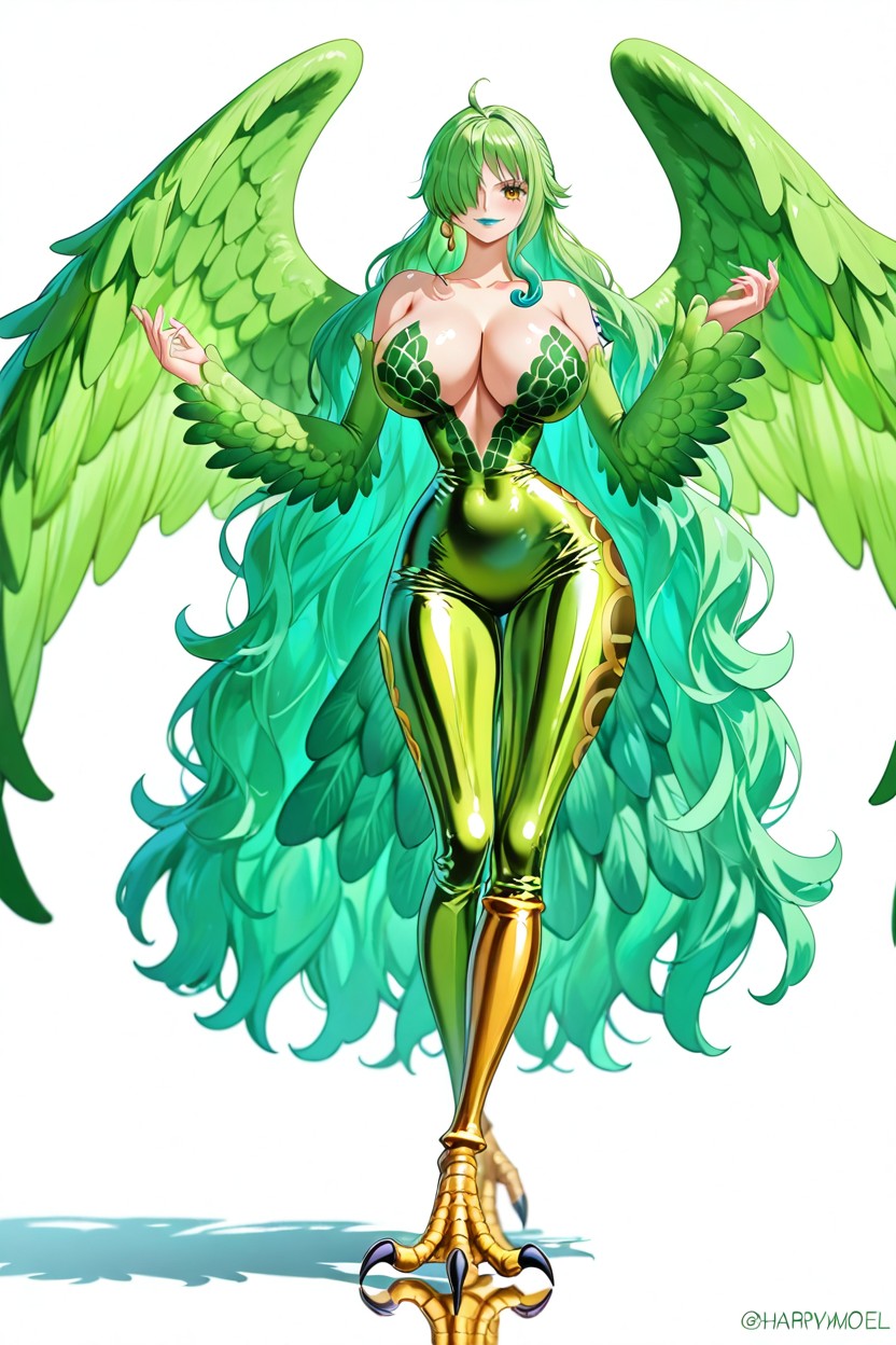 Lipstick, Harpy Scales On Lower Legs, Yellow Eyes Hentai IA
