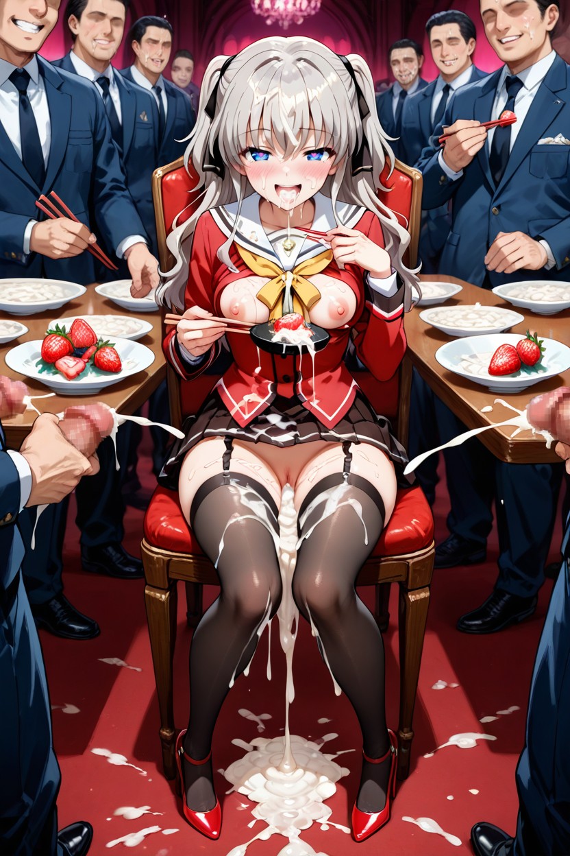 Sitting Down, Cum On Body, Cum Covered Everywhere Hentai AI Porn