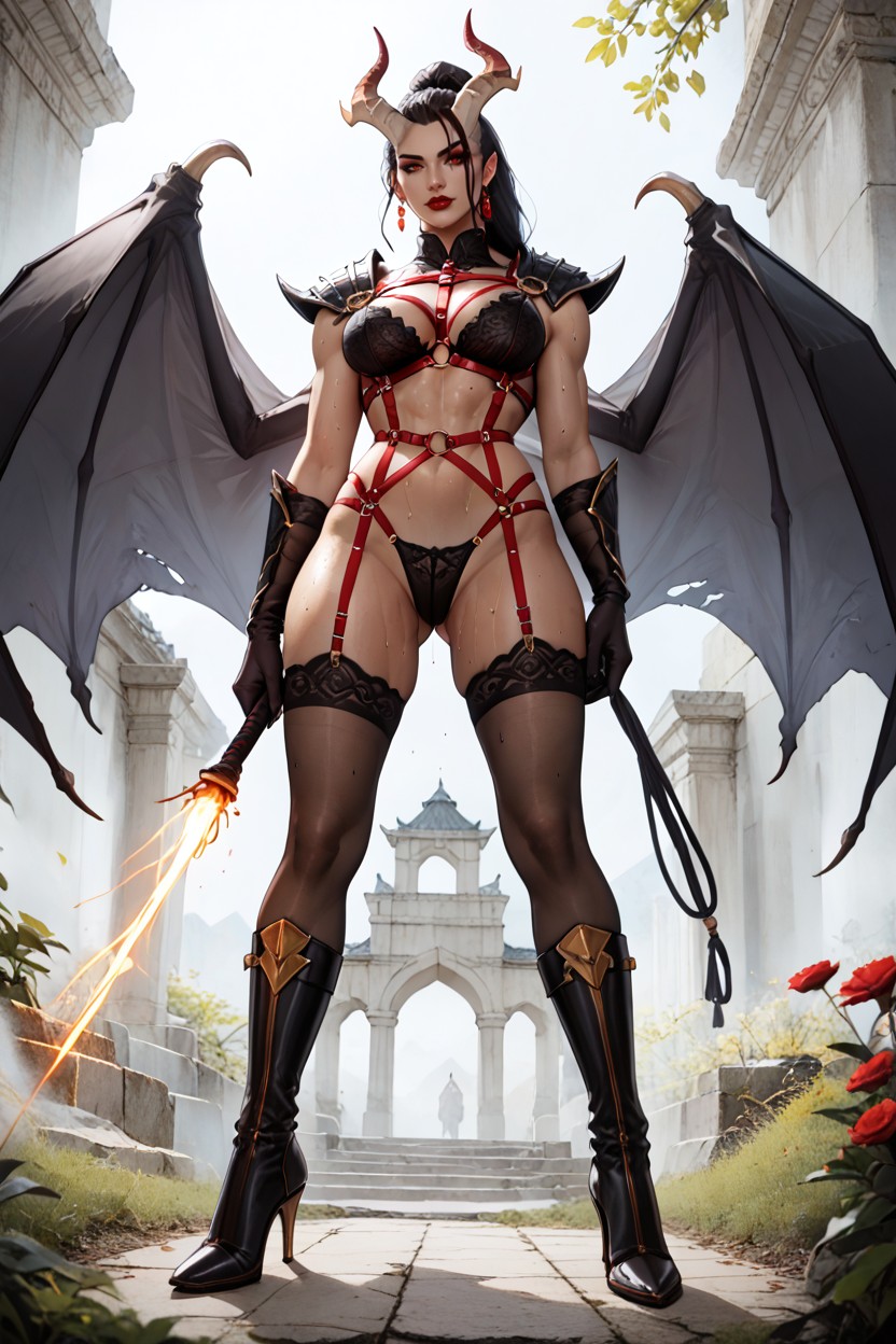 Beauty Detailed Face, Cosplay, Red Eyes Hentai AI Porn