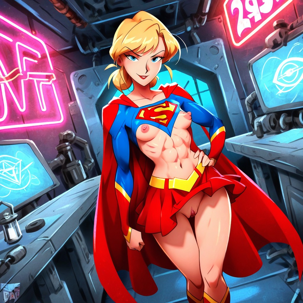 Perfect Thigh Gap, Small Breasts, Navel Exposed Hentai AI Porn