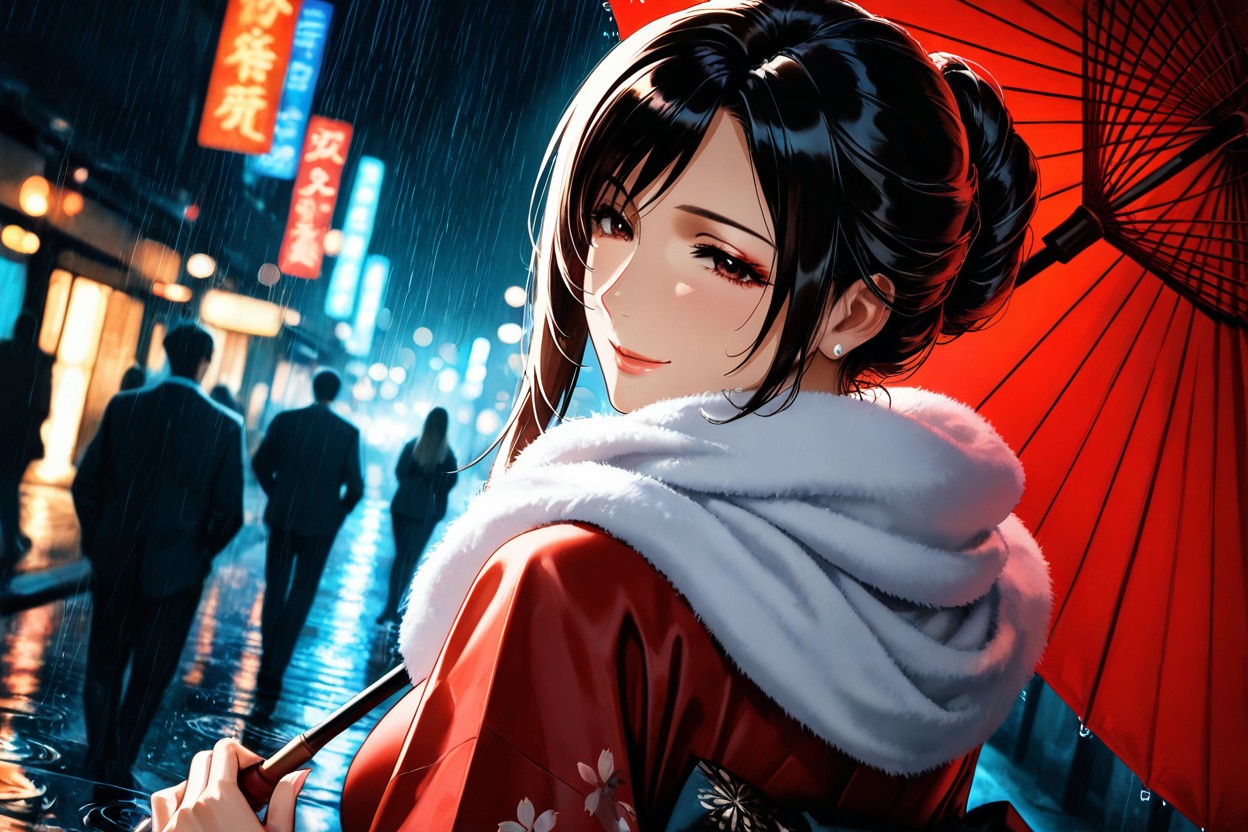 Formal Hair Bun, Depth Of Field, Noir Hentai AI Porn