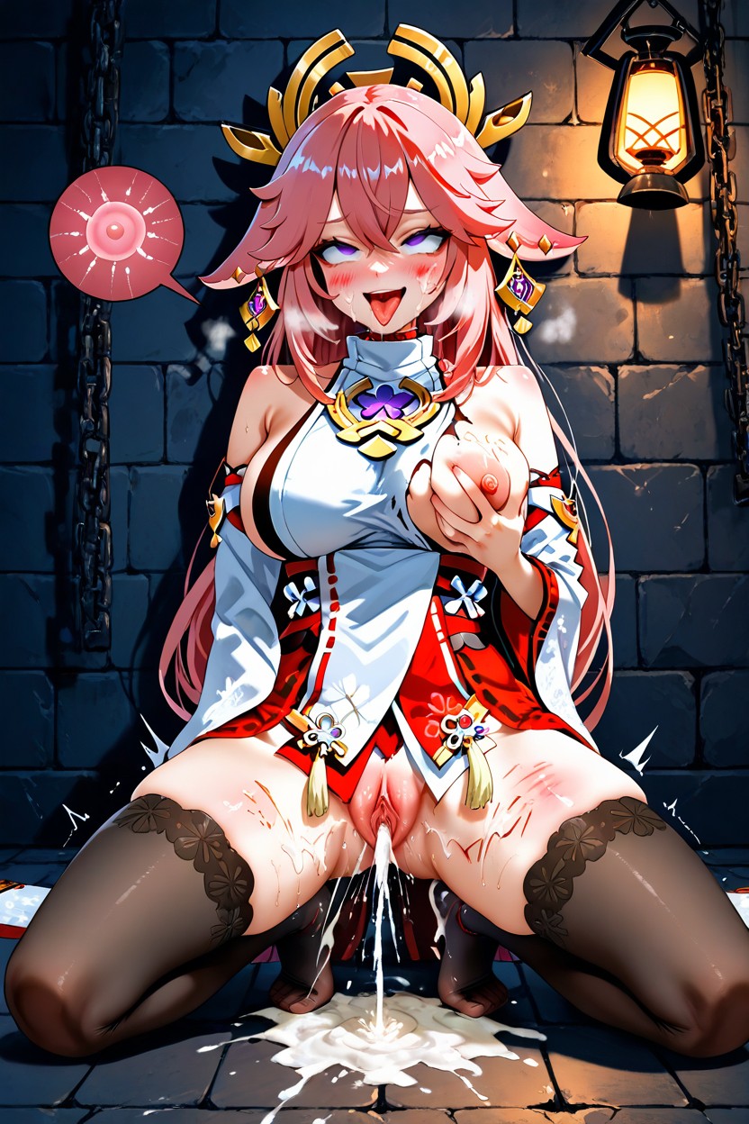 Ahegao, Semen On Feet, Drenched In Semen Hentai AI Porn