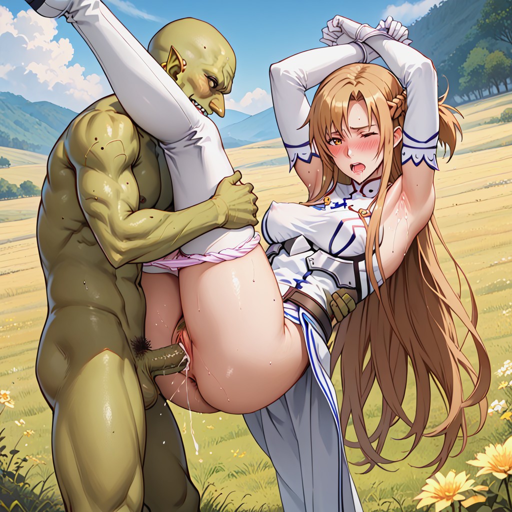 Field, Breast Exposed, Stockings Hentai AI Porn