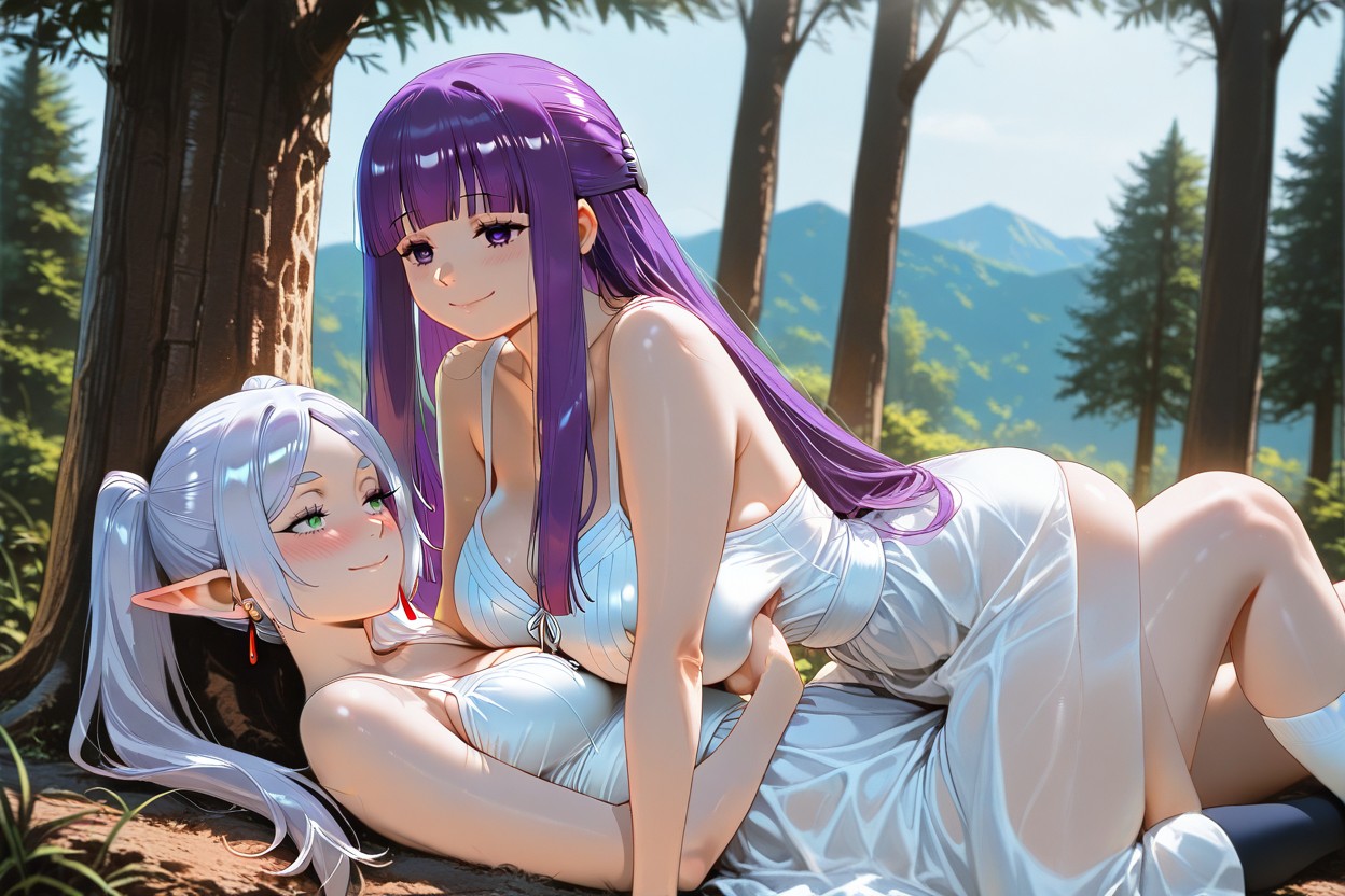 Cute, They Both Have Dresses, Chocker Hentai AI Porn