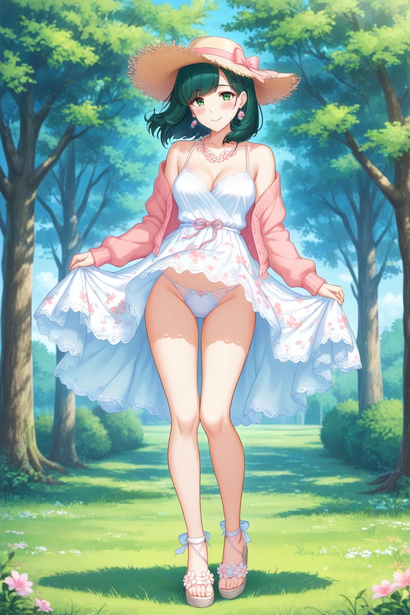 Soft Aesthetic, Floral Sundress, Park Hentai AI Porn