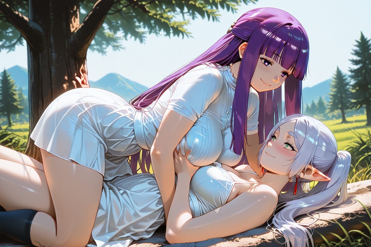 Pressed Together, Avergonzada, Cinematic Angle And Pose Like A Scene From A Movie Hentai IA