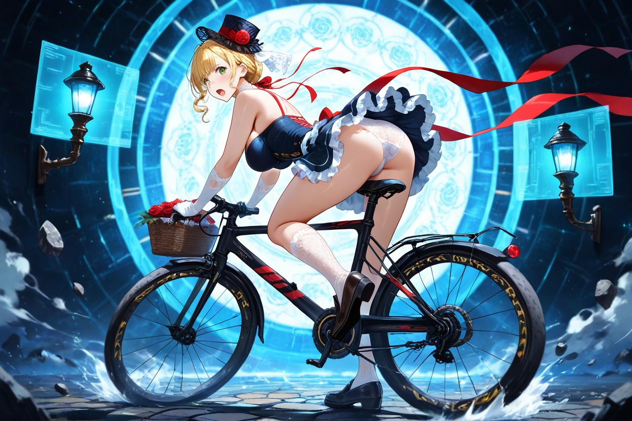 Pechos Medianos, Culo Mediano, Long Ash Blond Hair Hentai IA