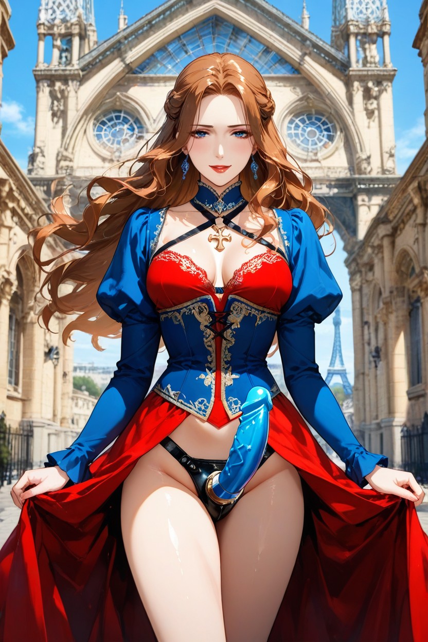 Wavy Brown Hair, Haussmann Architecture, Eiffel Tower Hentai AI Porn