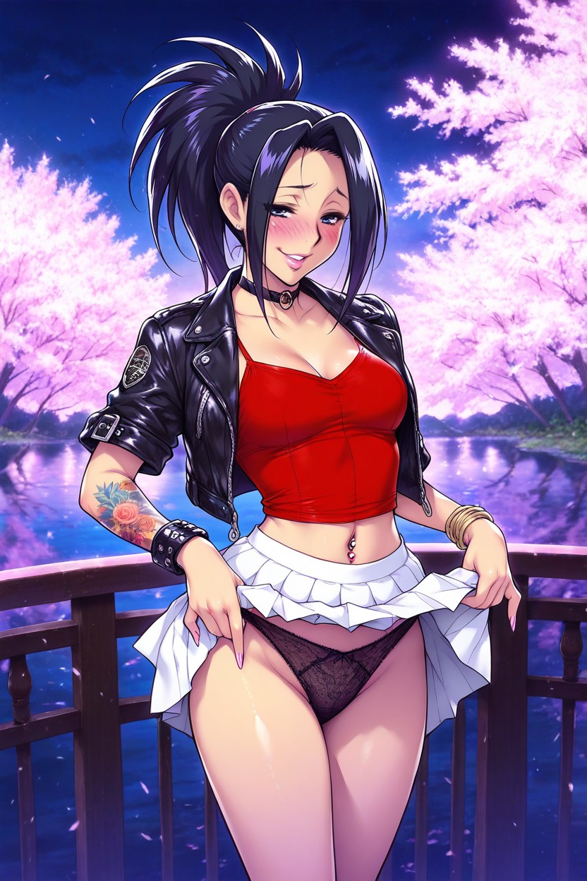 Model, Standing, Lifting Skirt Hentai AI Porn