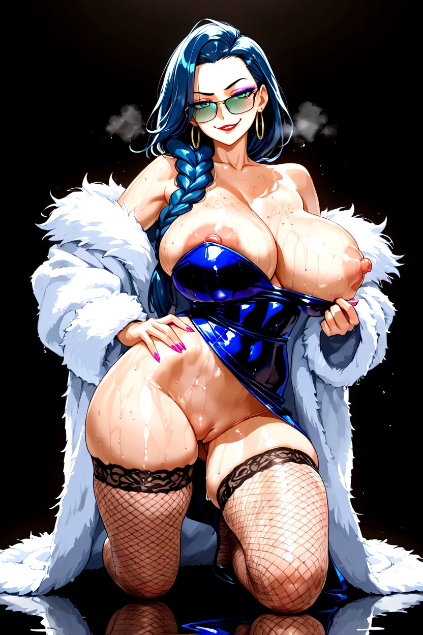 Sparkly Eyesfreckles Red Lipstick, Demure Stature, Pink Nails Hentai AI Porn