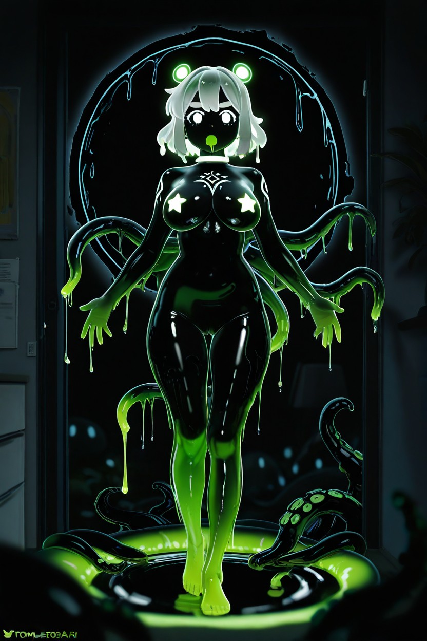 Thigh Gap, Slime Hair, Innie Pussy Hentai AI Porn