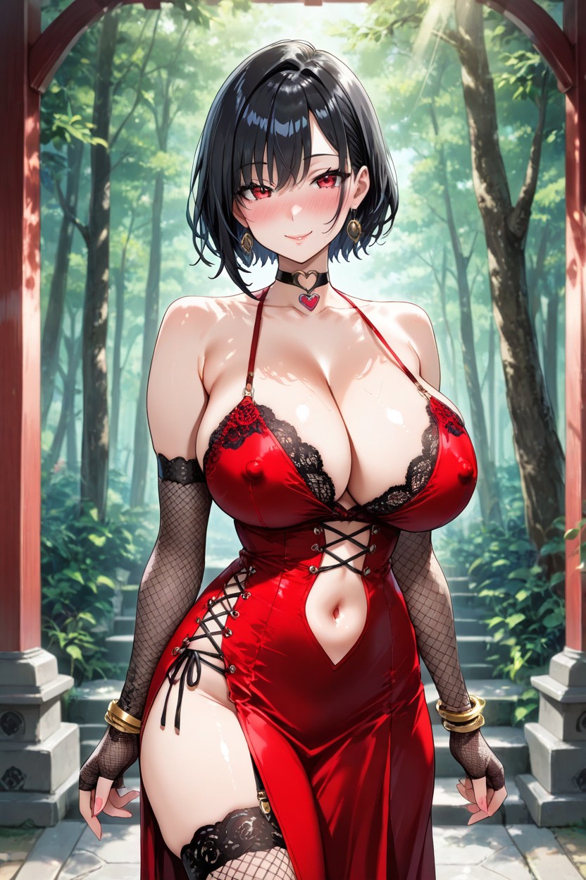 Emerald Heart Choker, Short Length, Many Details Hentai AI Porn