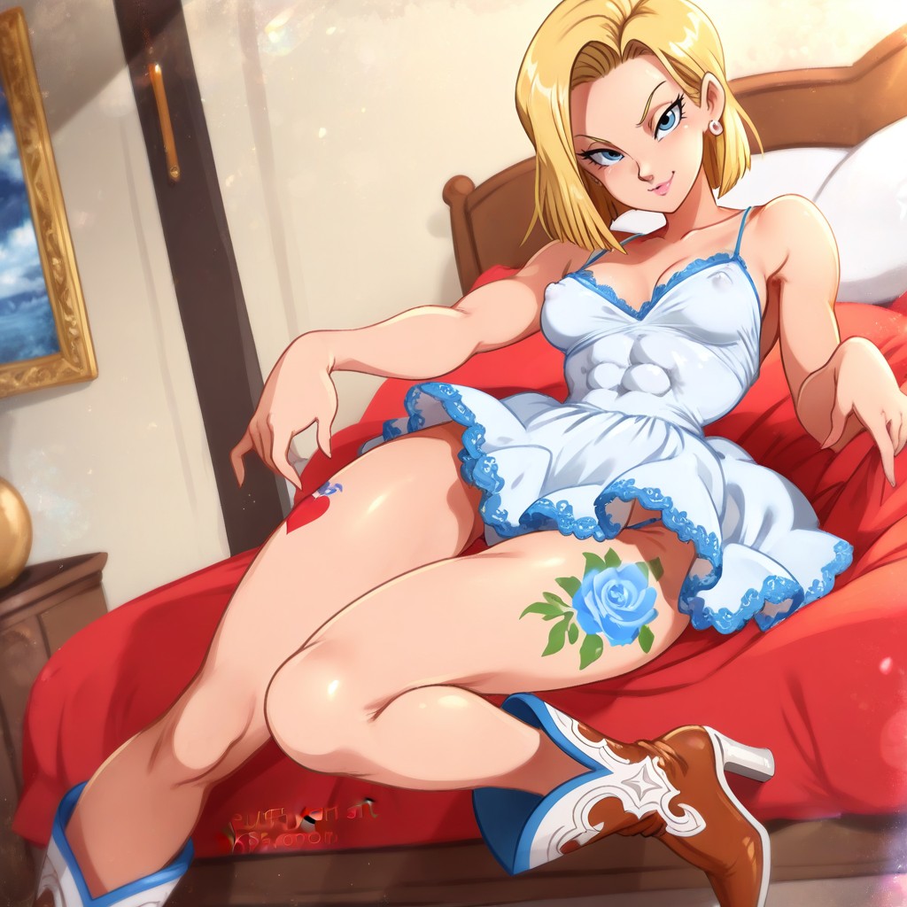 Perfect Thigh Gap, Bold Outlines, Intricate Cowboy Boots Hentai AI Porn