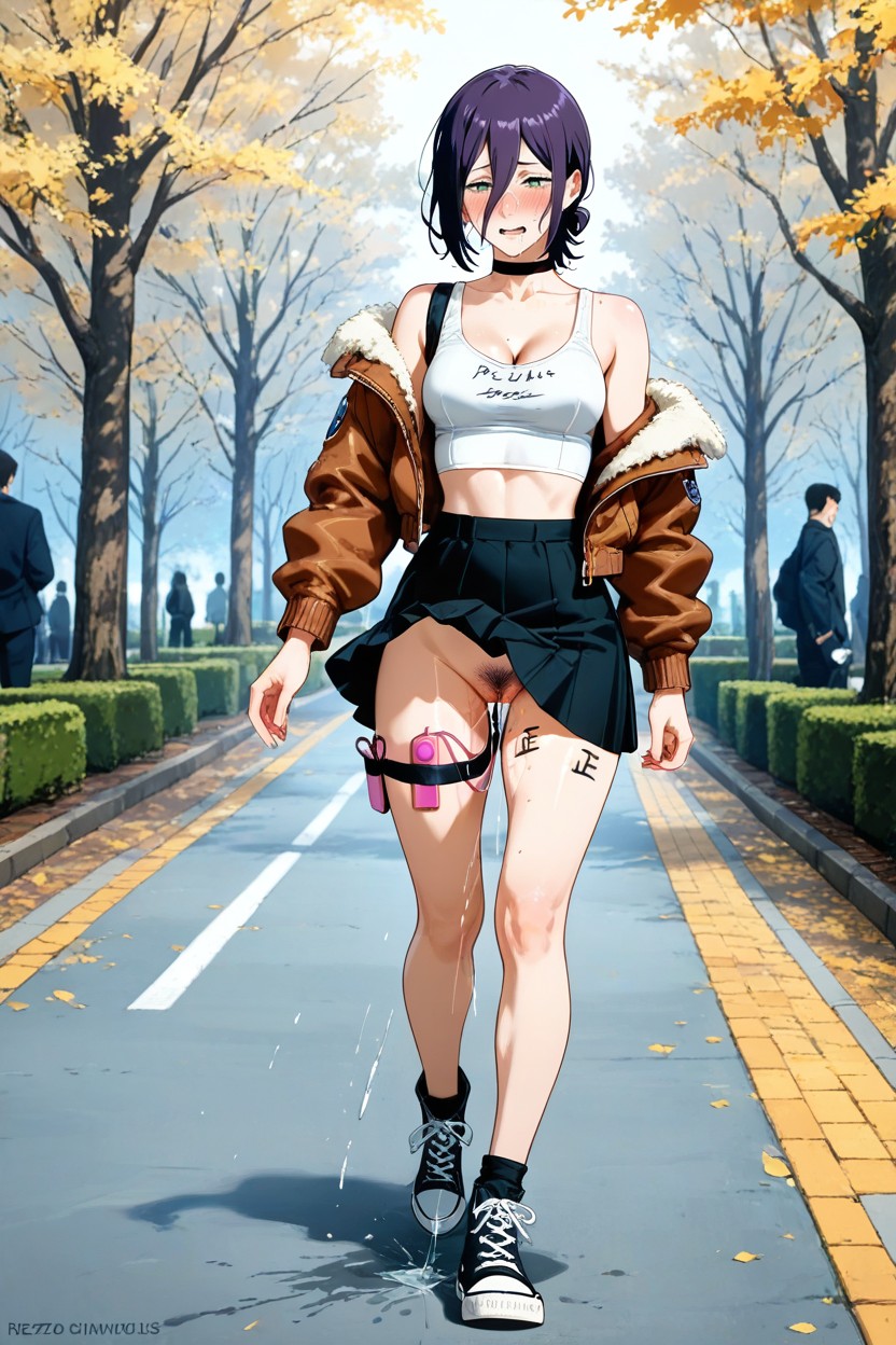 Gust Of Wind Lifts Skirt, Lots Of Pussy Juice, Masturbating Hentai AI Porn