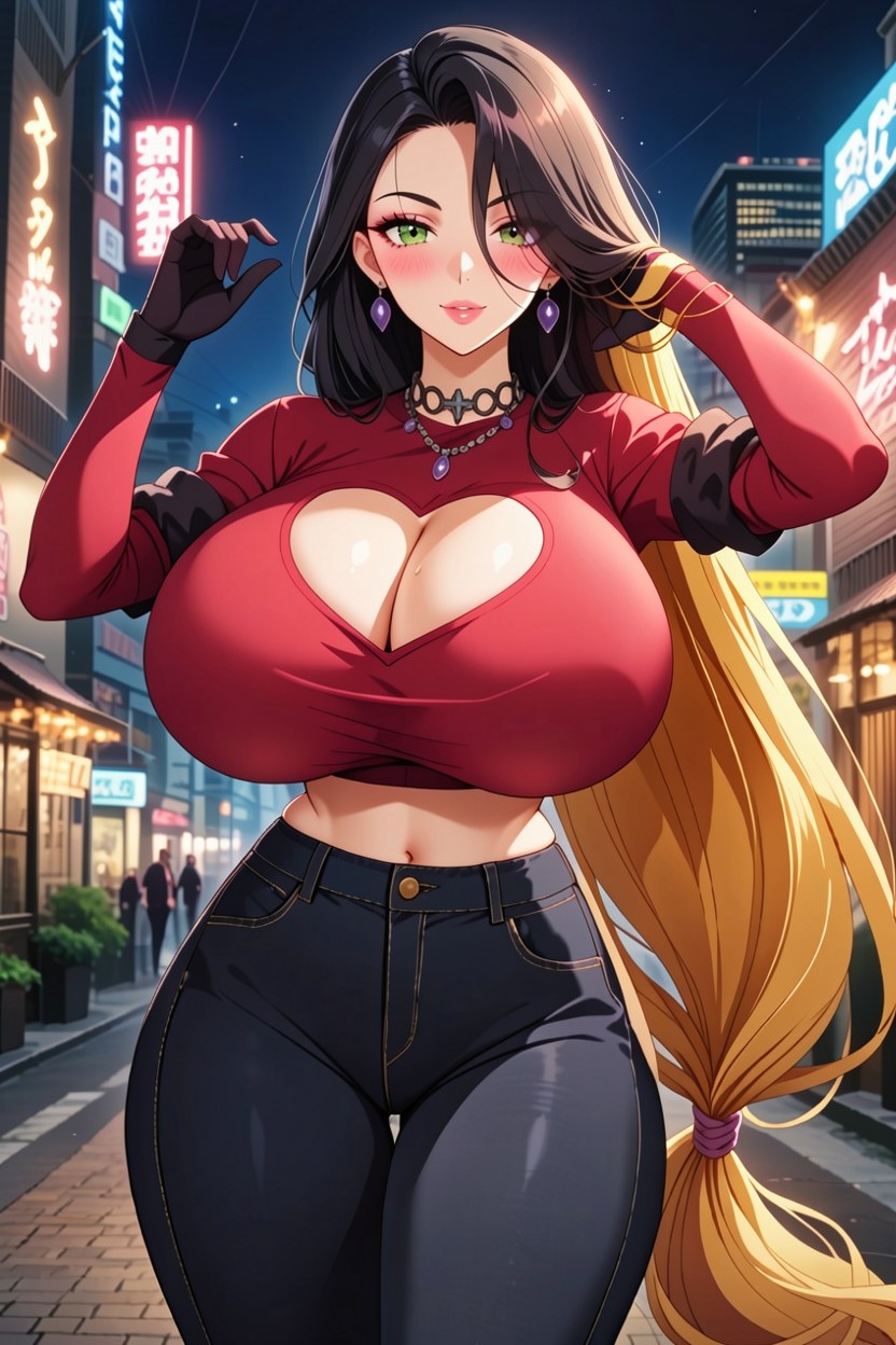 Huge Ass, Model, Long Hair Hentai AI Porn