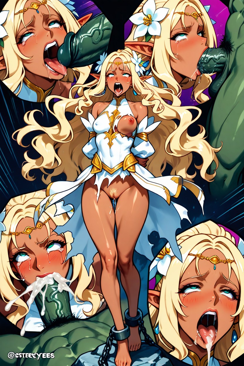 Deepthroat, Canonical White Fantasy Outfit, Running Away Hentai AI Porn