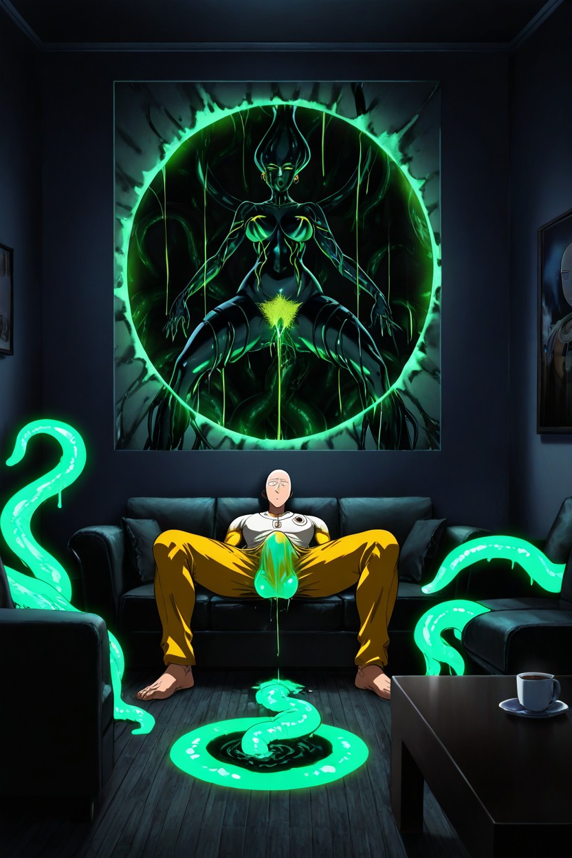 Slime Tentacles Coming Through Portal, Glowing Pussy Juice, 25+ Hentai AI Porn
