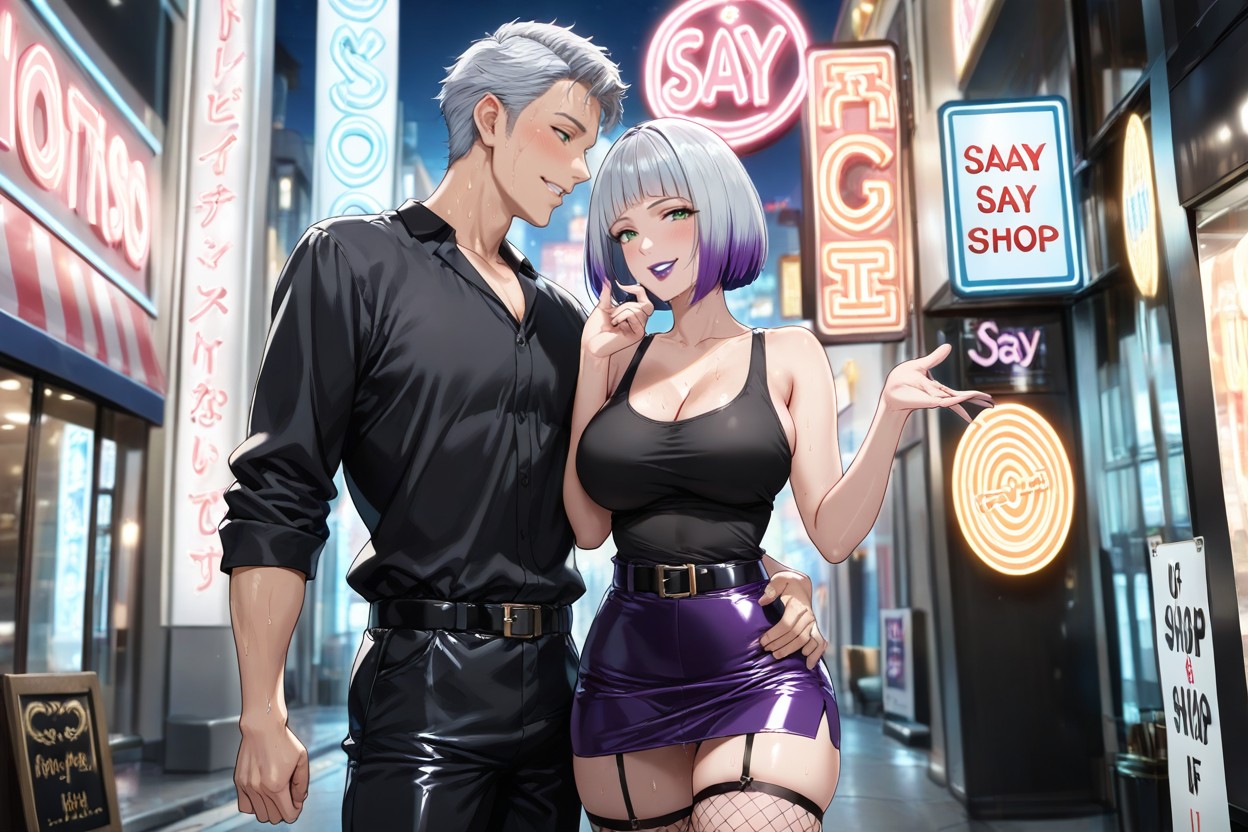 Naughty, Cyberboy Style, Boy Wears A Black Shirt With Black Pants And A Black Belt Hentai AI Porn
