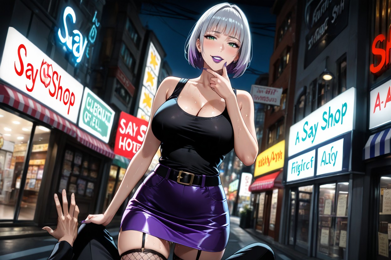 Green Eyes, Beautiful Lips, Signs Say Brothel Hentai AI Porn
