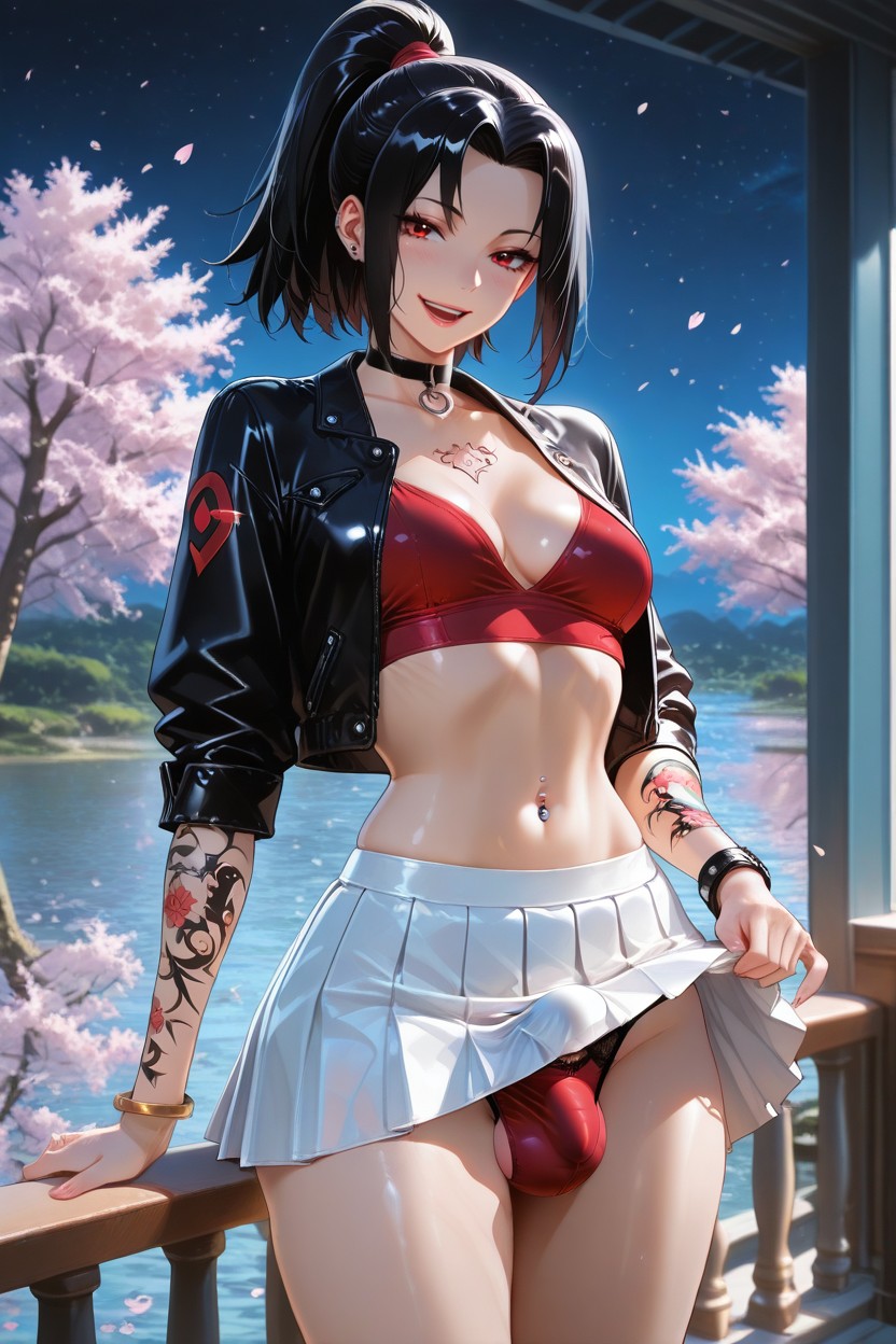 Choker, Showing Panties, Red Bikini Hentai AI Porn