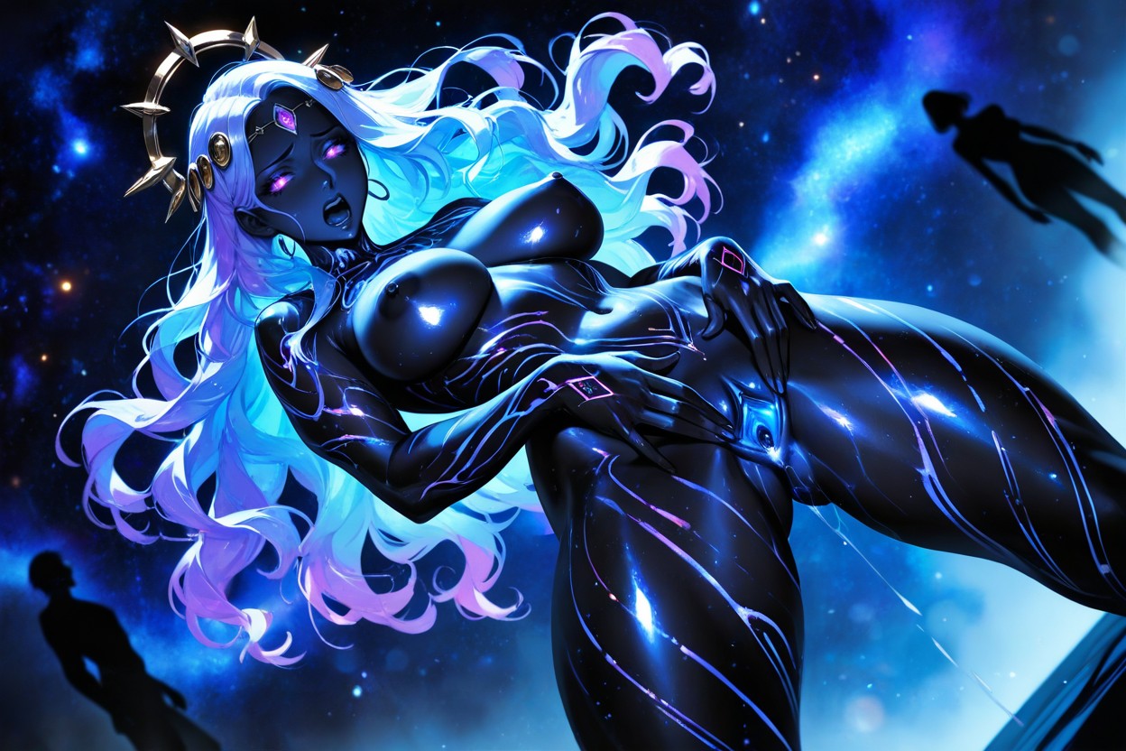 A Beautiful Female Silhouette Filled With Glowing Stars And Particles, Orgasm, 18+ Hentai AI Porn