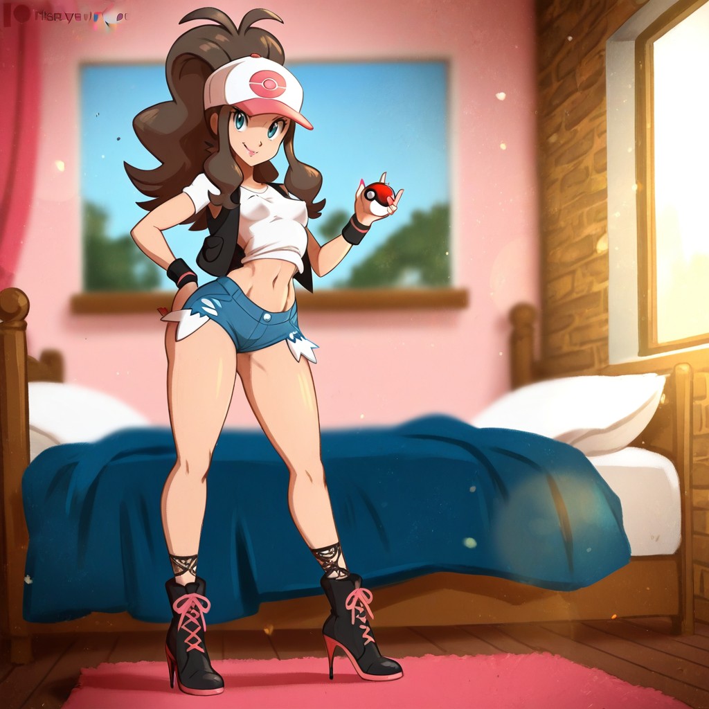 Focus Female, Hyper Detailed Textures, Jeanshorts Hentai IA