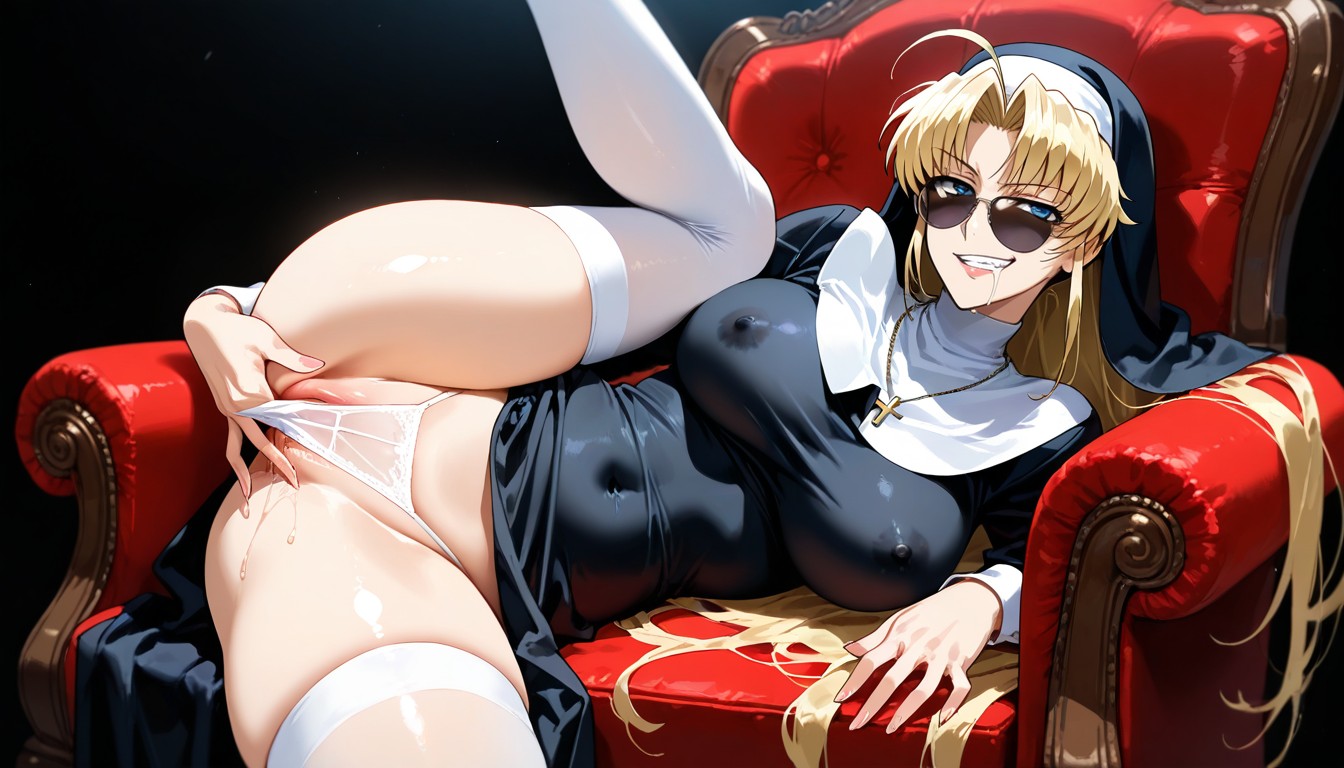 Long Face, Sleeve Rolled Up, Very Long Hair Hentai IA