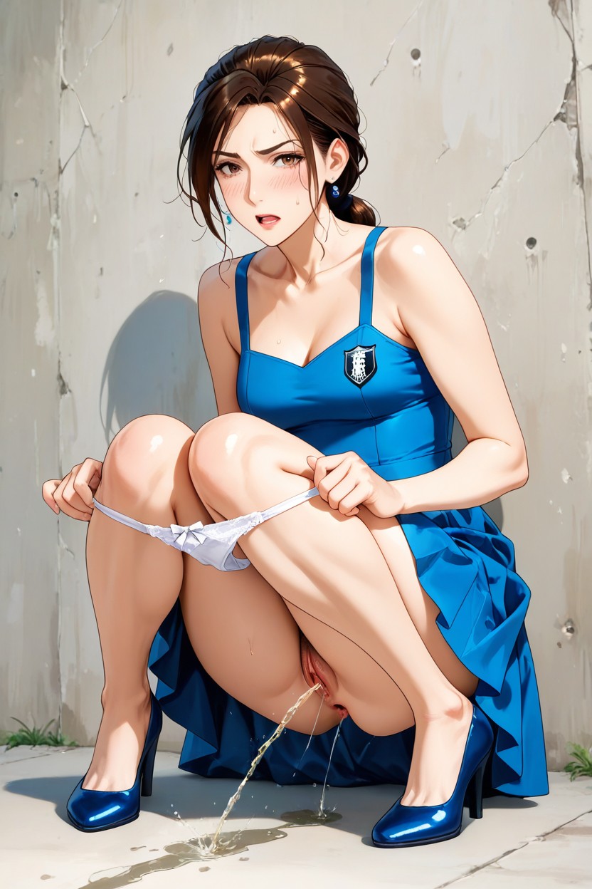 Elegant Shoes, Side View, Small Breasts Hentai AI Porn